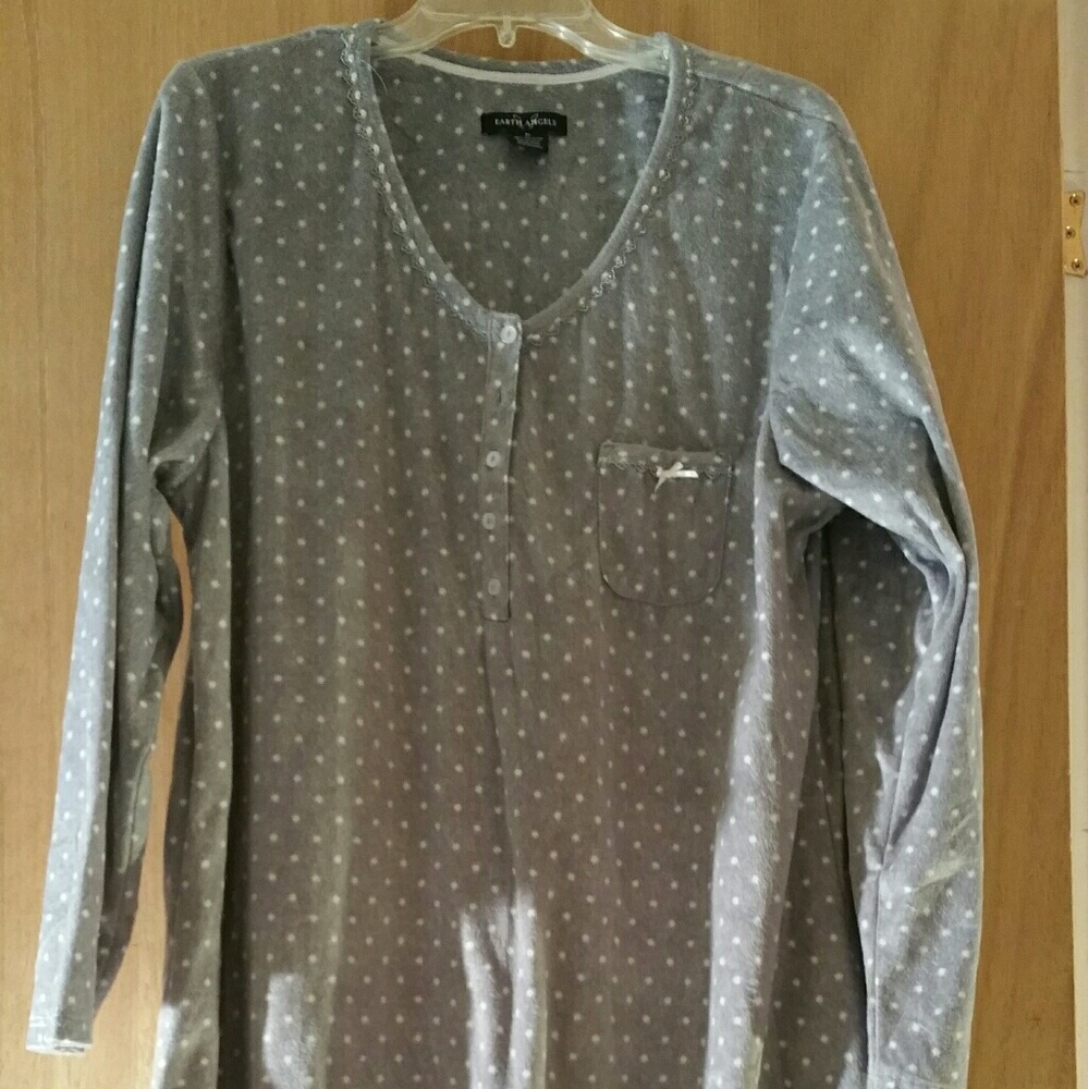 Gray flannel sleep gown